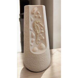 Vintage Bareuther Waldsassen Bavaria Seahorse Vase #242 German Biscuit Porcelain
